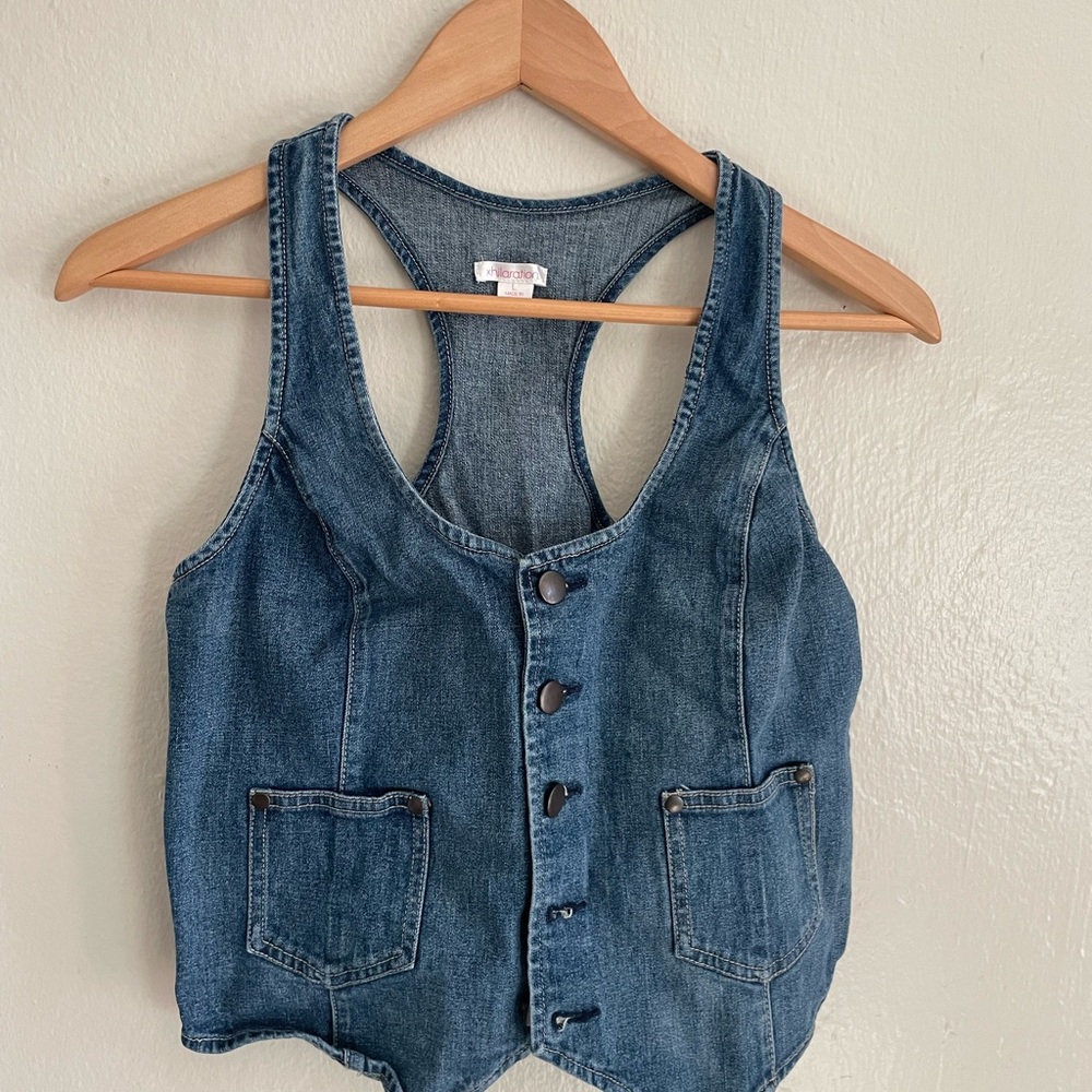 Xhilaration Blue Denim Vest